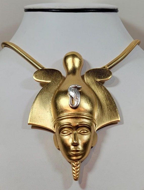 trifari necklace Egyptian revival style rare osiri