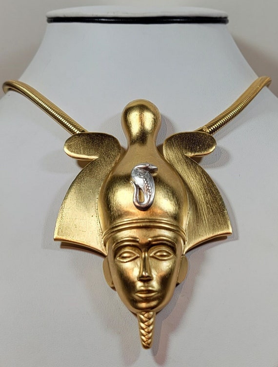 trifari necklace Egyptian revival style rare osiris