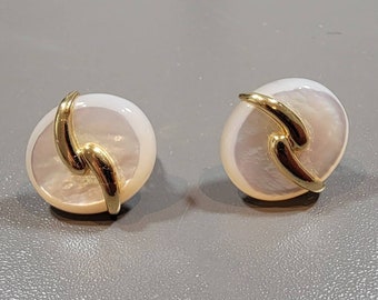 kylo earrings mother of pearl clip on sterling silver earrings