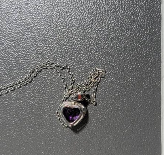 heart necklace romantic Diamond accent white gold… - image 5