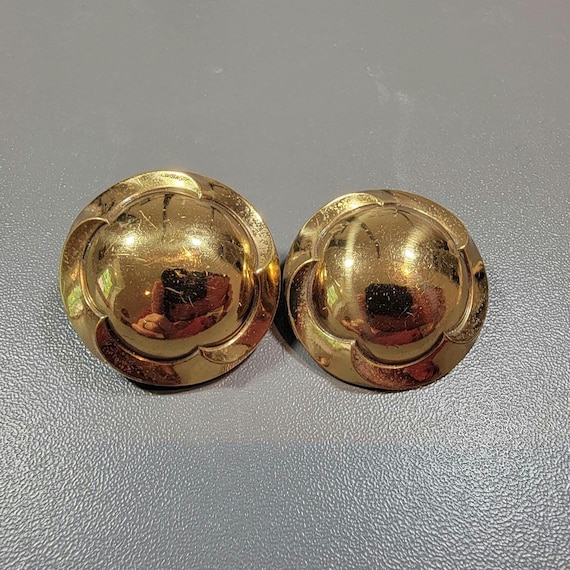 ermani bulatti earrings Gold plated big buttons boom boom style