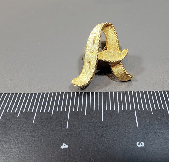 brooch initial pin letter a cursive script gold t… - image 4