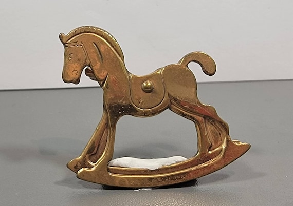 rocking horse brooch gold tone vintage