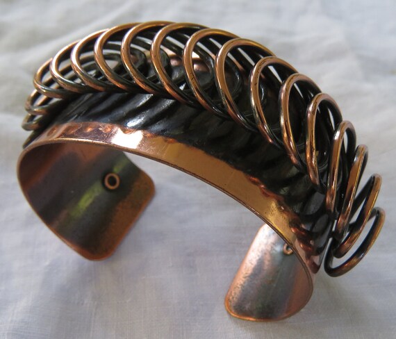 mcm bracelet Copper cuff spiral decoration Renoir… - image 2