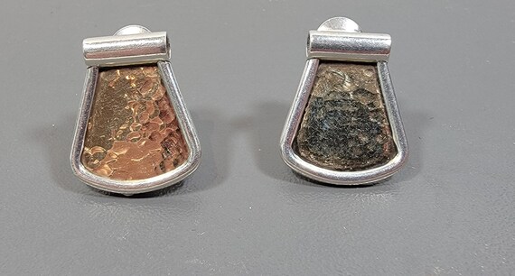 clip earrings Vintage seventies sterling silver a… - image 4