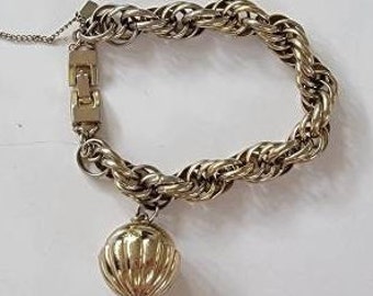 monet charm bracelet large golden bead