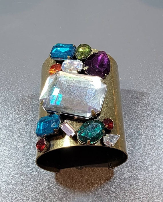 cuff bracelet wide large rhinestone accents big bold boom boom