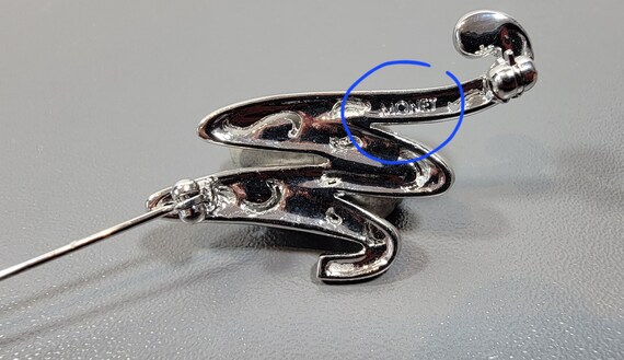 brooch initial pin letter M cursive script monet … - image 2