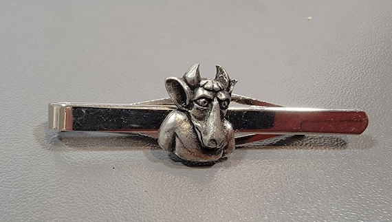 gargoyle horned beast tie bar or tie slide medieval fantasy animal lapel slide pin
