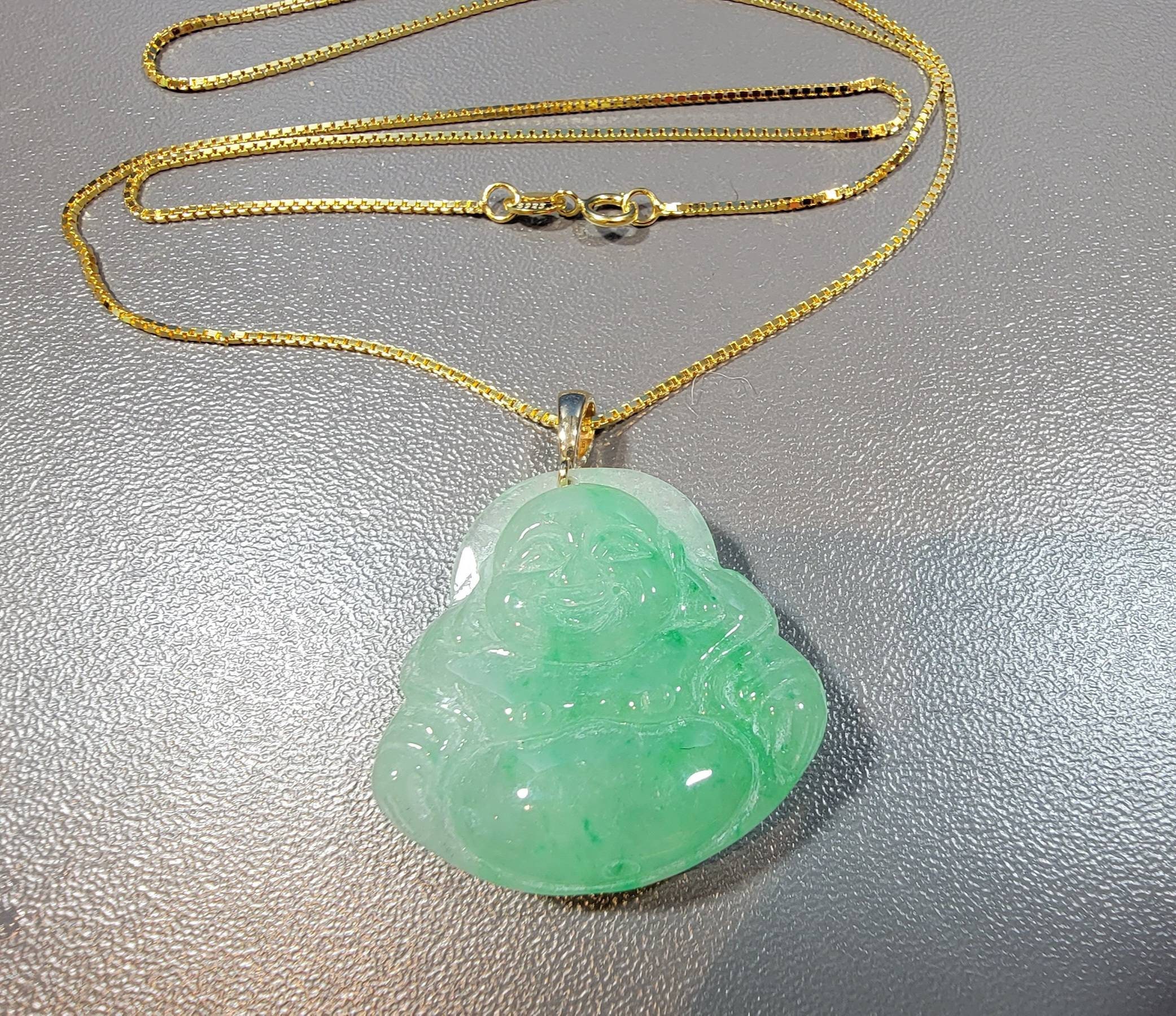 Green Jade Buddha Necklace – live-love-Fashion