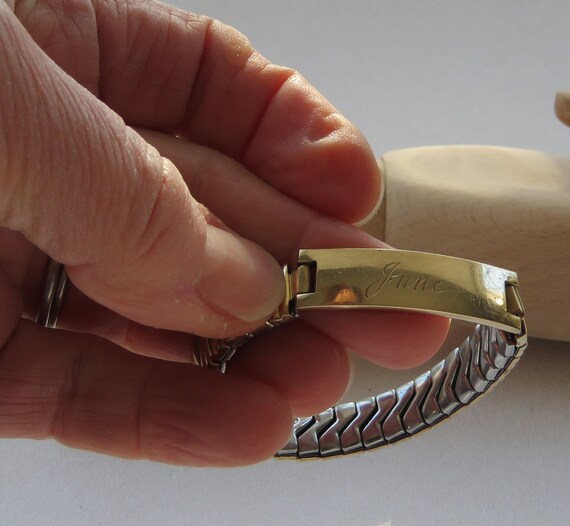 stretch bracelet Identity Monogram JUNE Vintage Y… - image 2