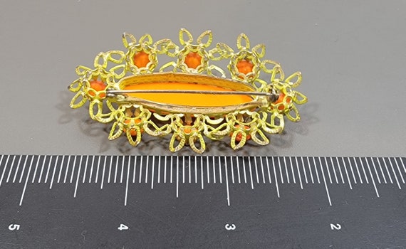 orange and yellow brooch Austrian flower - image 5