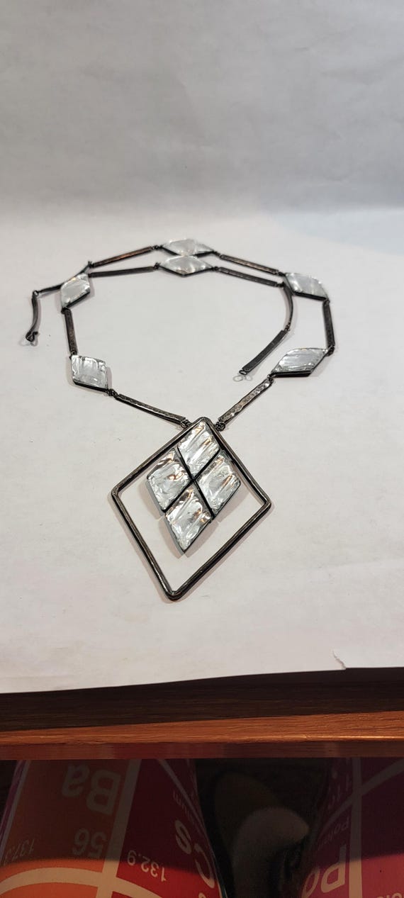 Jacques Gautier necklace long chain crystal glass