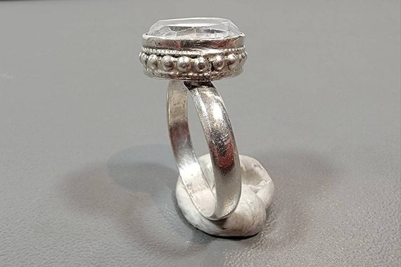 crystal ring solitaire sterling silver vintage je… - image 2