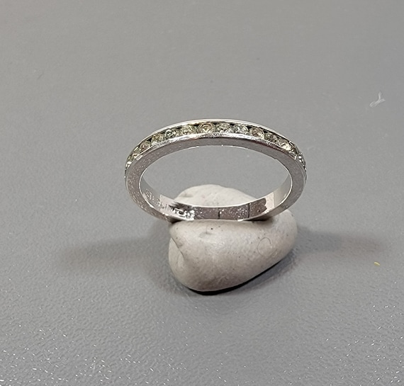 eternity ring rhinestone and sterling silver vintage jewelry usa 6