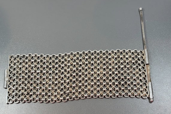 Chain mail bracelet Rajastan India Sterling silve… - image 7