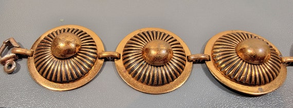copper link bracelet round links vintage