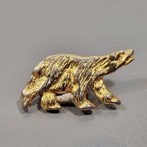 polar bear tie tack sterling silver scatter pin gold plate