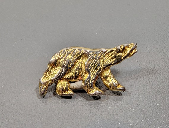 polar bear tie tack sterling silver scatter pin gold plate