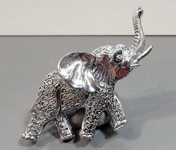 elephant brooch fine quality sterling silver germ… - image 1