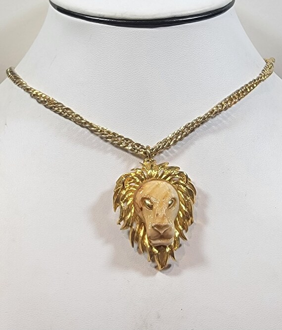 lion head necklace zodiac pendant made by l. razza