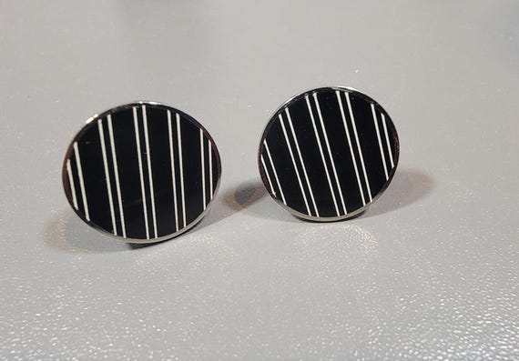 paul smith cufflinks black and white dot design new old stock luxury designer