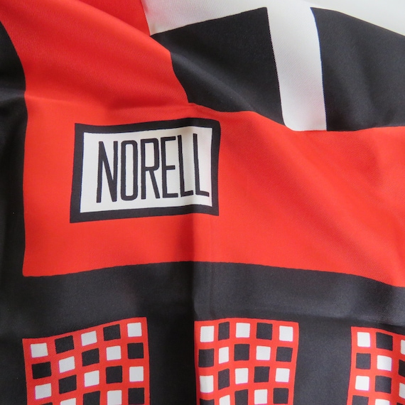 graphic square silk scarf top quality red black wh