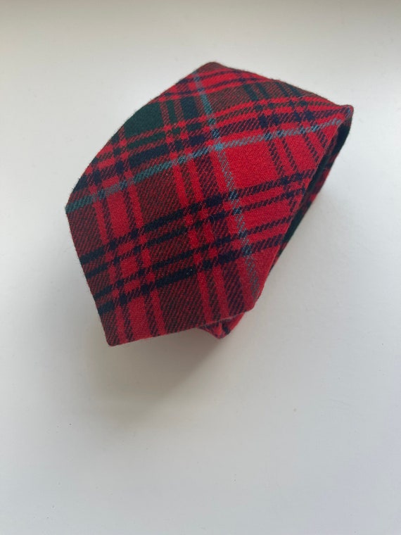 Red tie Plaid Craigmill Made in Scotland Tartan Necktie wool scotland souvenir