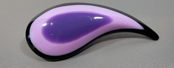 purple lucite brooch large new wave