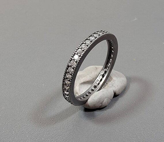 eternity ring rhinestone and sterling silver vintage jewelry usa 9