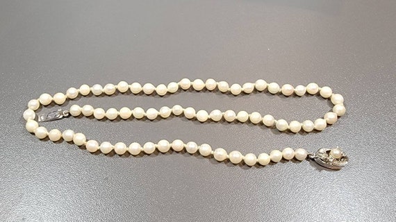 cultured pearl necklace japanese silver and pearl clasp