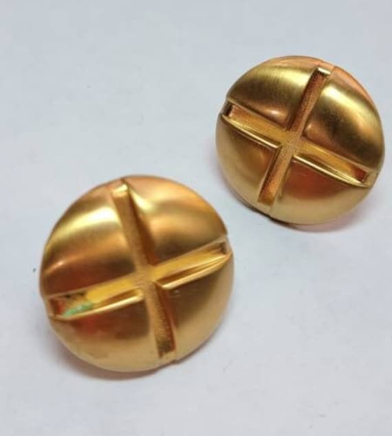 golden earrings big screw clip on nineties