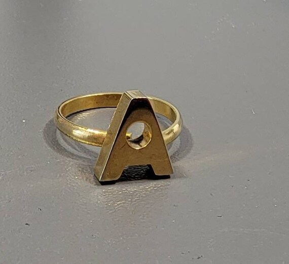 Initial ring Letter a block letter nsignet ring a monogram ring a