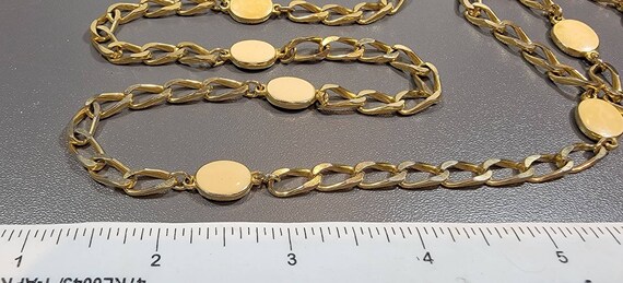 station necklace golden curb chain oval enamel st… - image 6