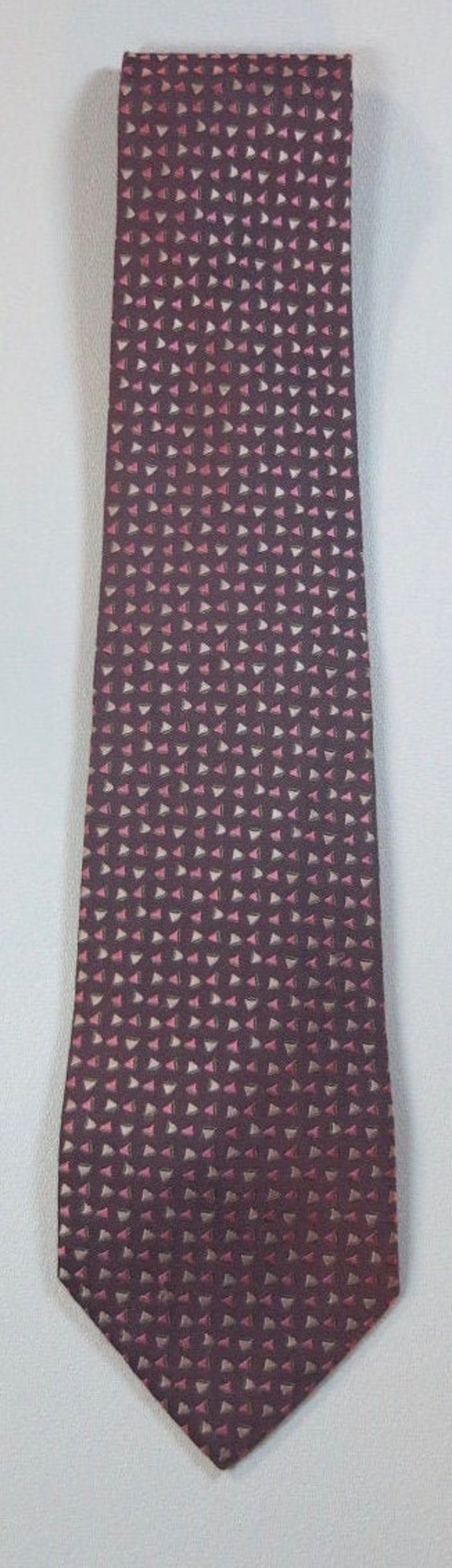 Charvet silk tie Made in France geometric pattern Vintage | Etsy