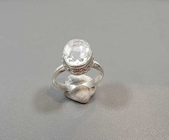 crystal ring solitaire sterling silver vintage je… - image 7