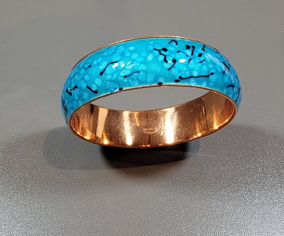 turquoise enamel bangle copper enamel bangle matisse renoir aqua turquoise