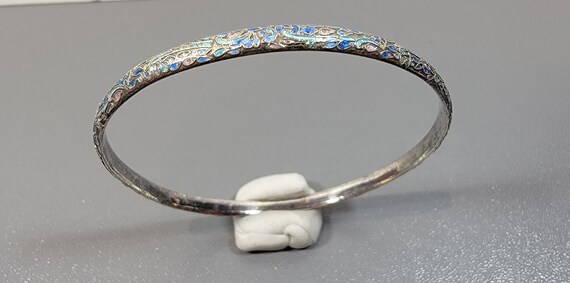 antique bracelet Victorian enamel asian origin tiny 2 inch diameter