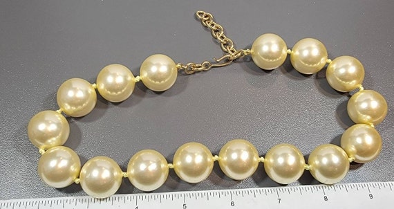 jumbo pearl Necklace big bold adjustable choker a… - image 5