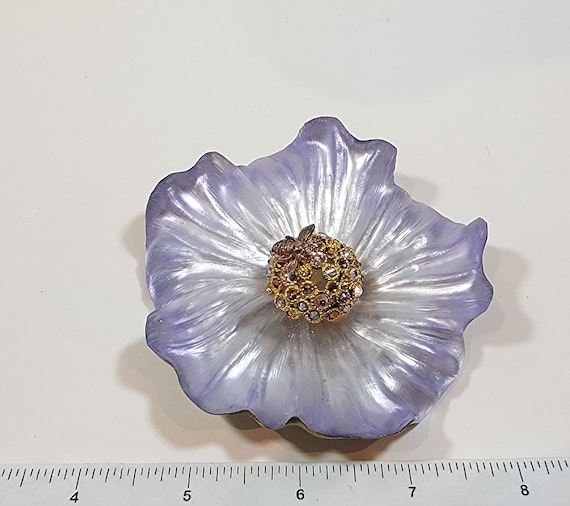 alexis bittar flower brooch large crystals vintag… - image 4