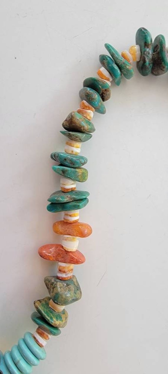 boho necklace shell pendant colorful inlay hemati… - image 9