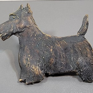 dog brooch scottie terrier artisan made
