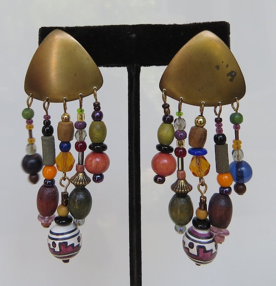 Dangle earrings Chipita Joan Eagle Hippie Boho Br… - image 1