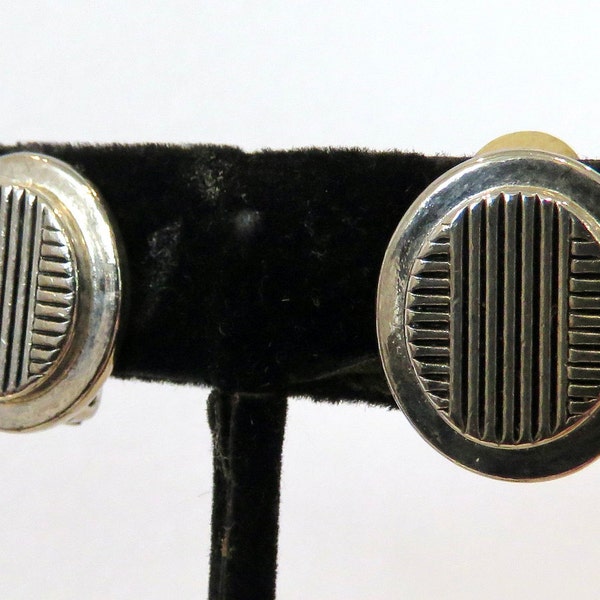 Ralph Lauren earrings small classic clips silver tone