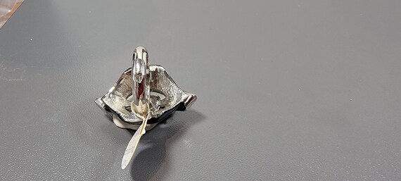 coro rhinestone ring art deco r adjustable black … - image 3