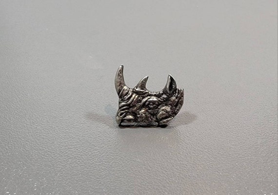 rhino tie tack pewter