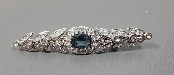 sapphire glass brooch deco style Atwood and sawyer
