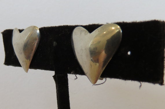 Heart earrings sterling silver modern minimalist … - image 2