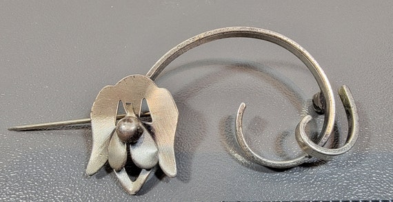 st bernard brooch sterling silver vintage modernist dog pin