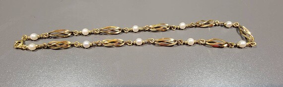 Gold filled necklace caged cultured pearls choker… - image 6